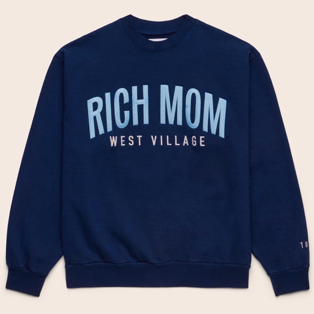 Tinx Rich Mom West Village Crew Neck Sweatshirt, Size L